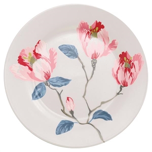 Magnolia white plate fra GreenGate - Tinashjem